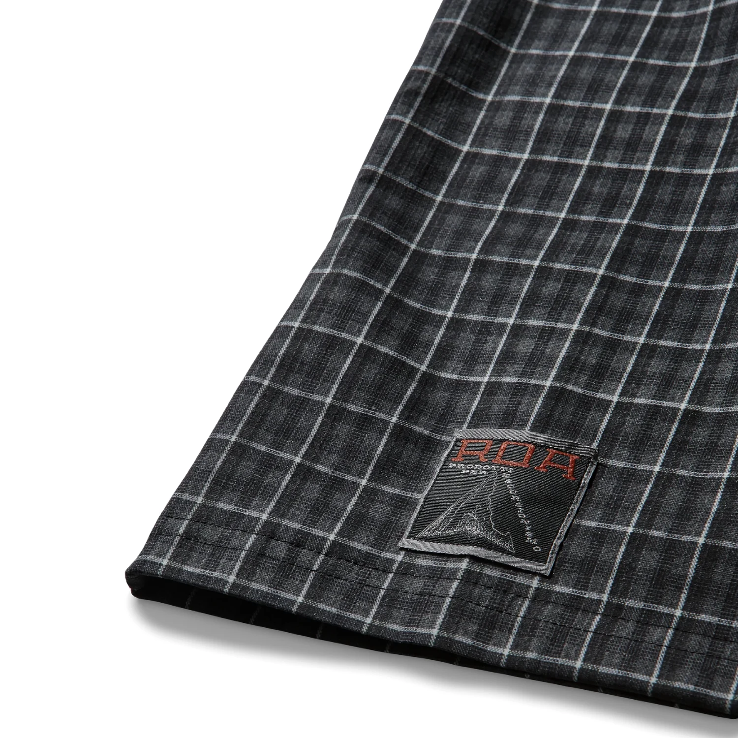 ROA Aair Floweave Printed Check Short Sleeve Shirt Grey front view detail