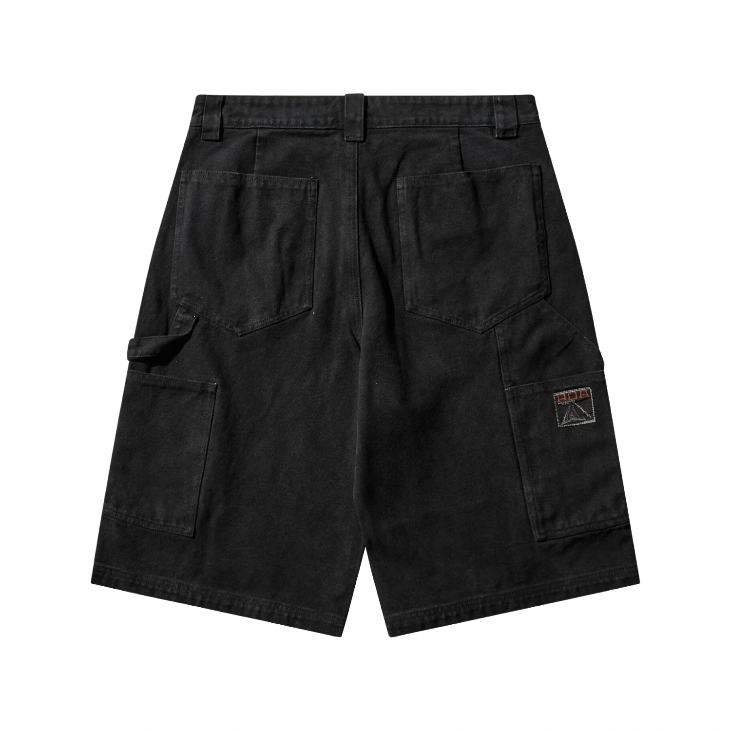 ROA Ash Canvas Shorts Washed Black back view in a white background