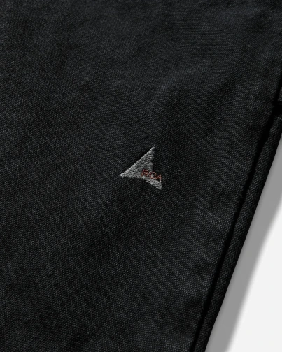 ROA Ash Canvas Shorts Washed Black front view detail