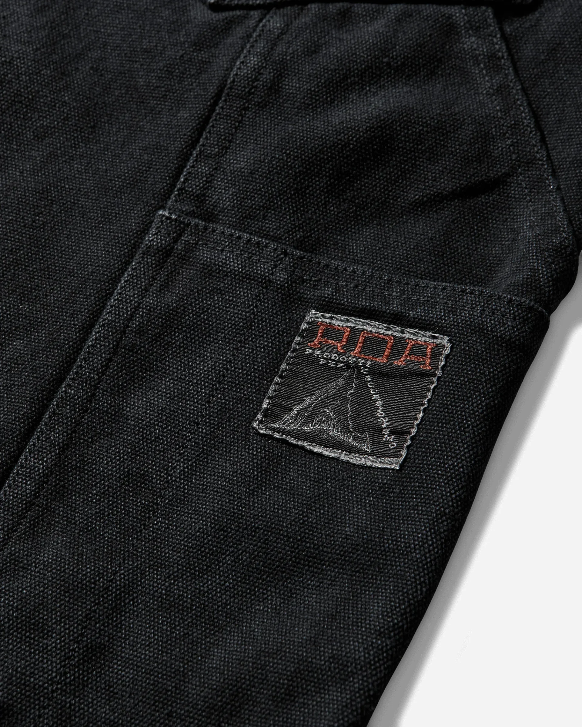 ROA Ash Canvas Shorts Washed Black pocket detail