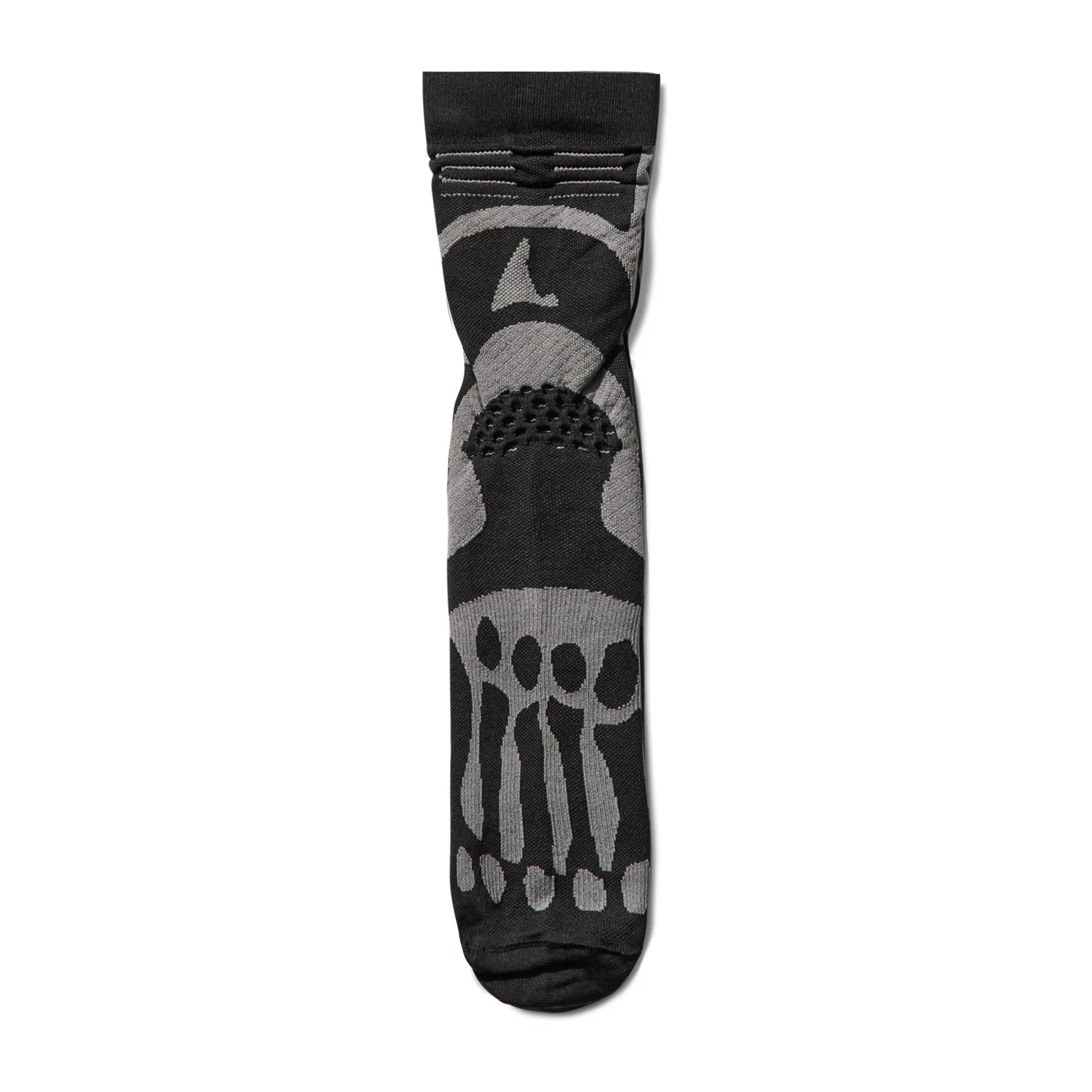 ROA Bones Logo Q-Skin Technical Crew Socks Black front view in a white background