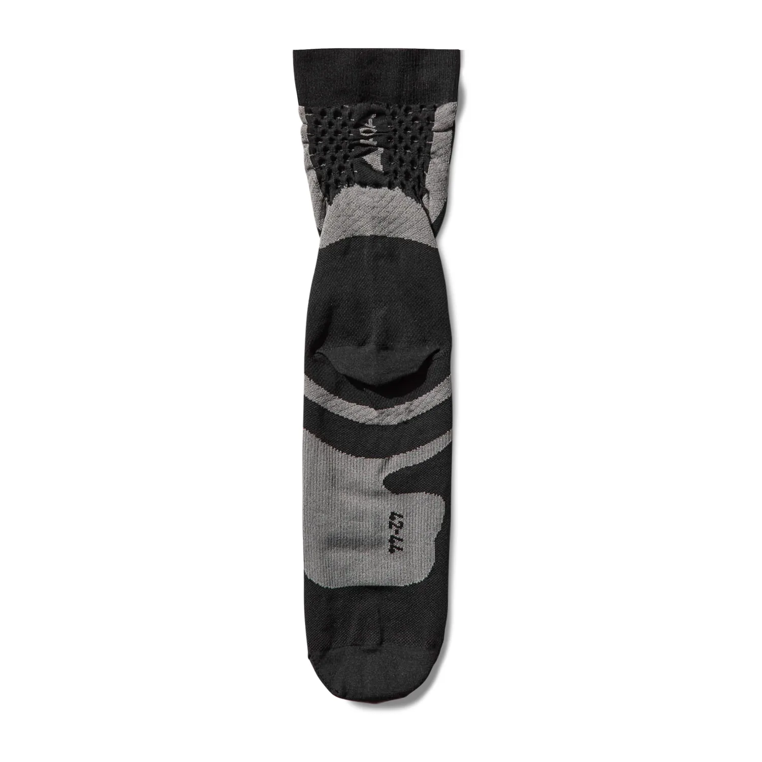 ROA Bones Logo Q-Skin Technical Crew Socks Black back view in a white background