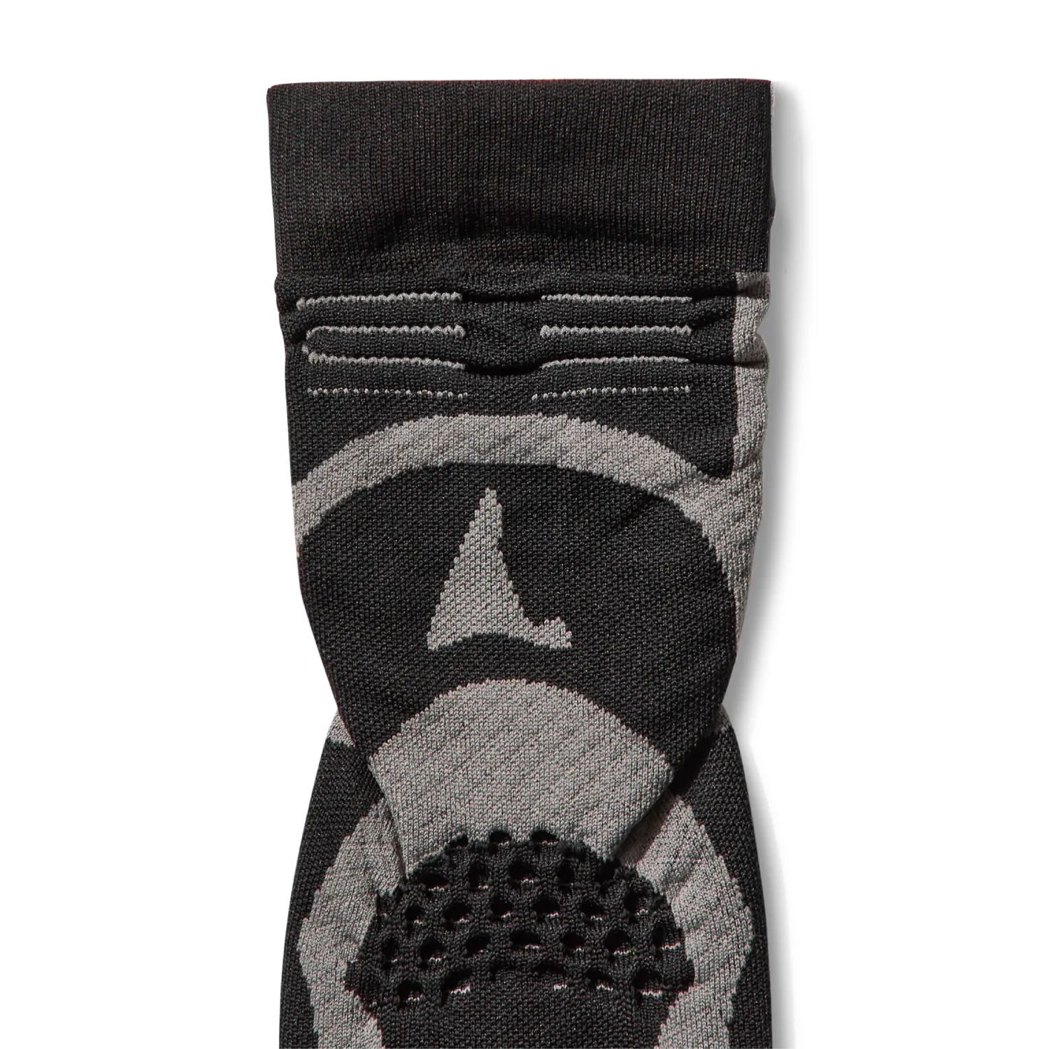 ROA Bones Logo Q-Skin Technical Crew Socks Black front view detail