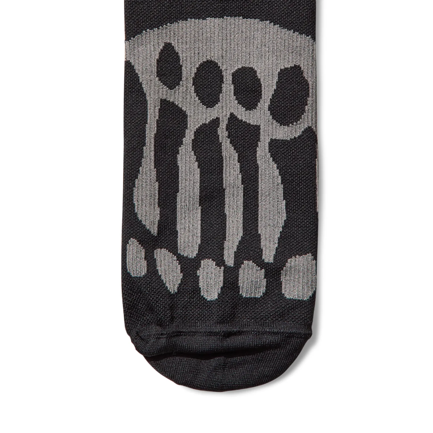 ROA Bones Logo Q-Skin Technical Crew Socks Black front view detail