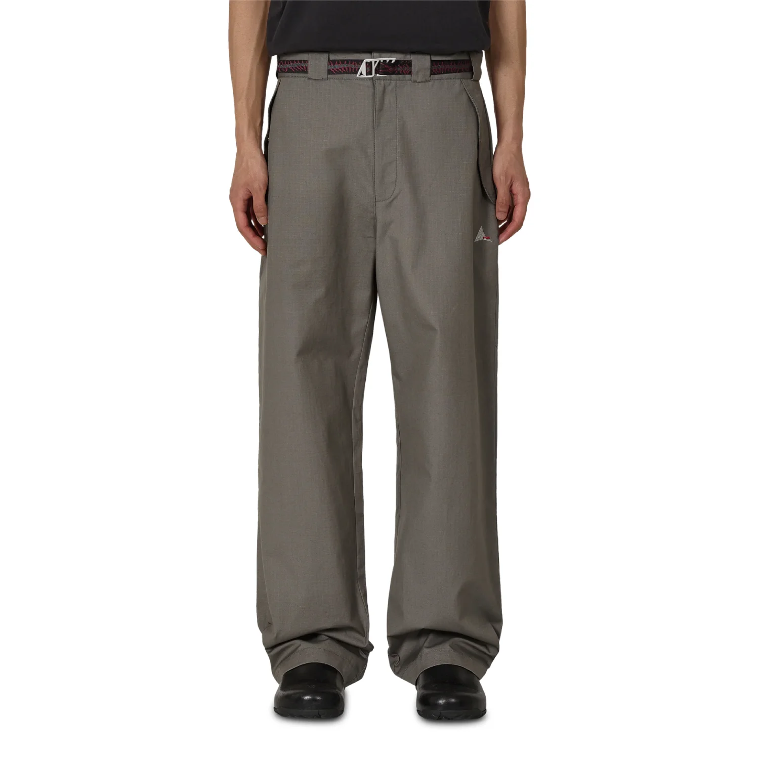 ROA Centipede Buckle Chino Pant Grey front view on model