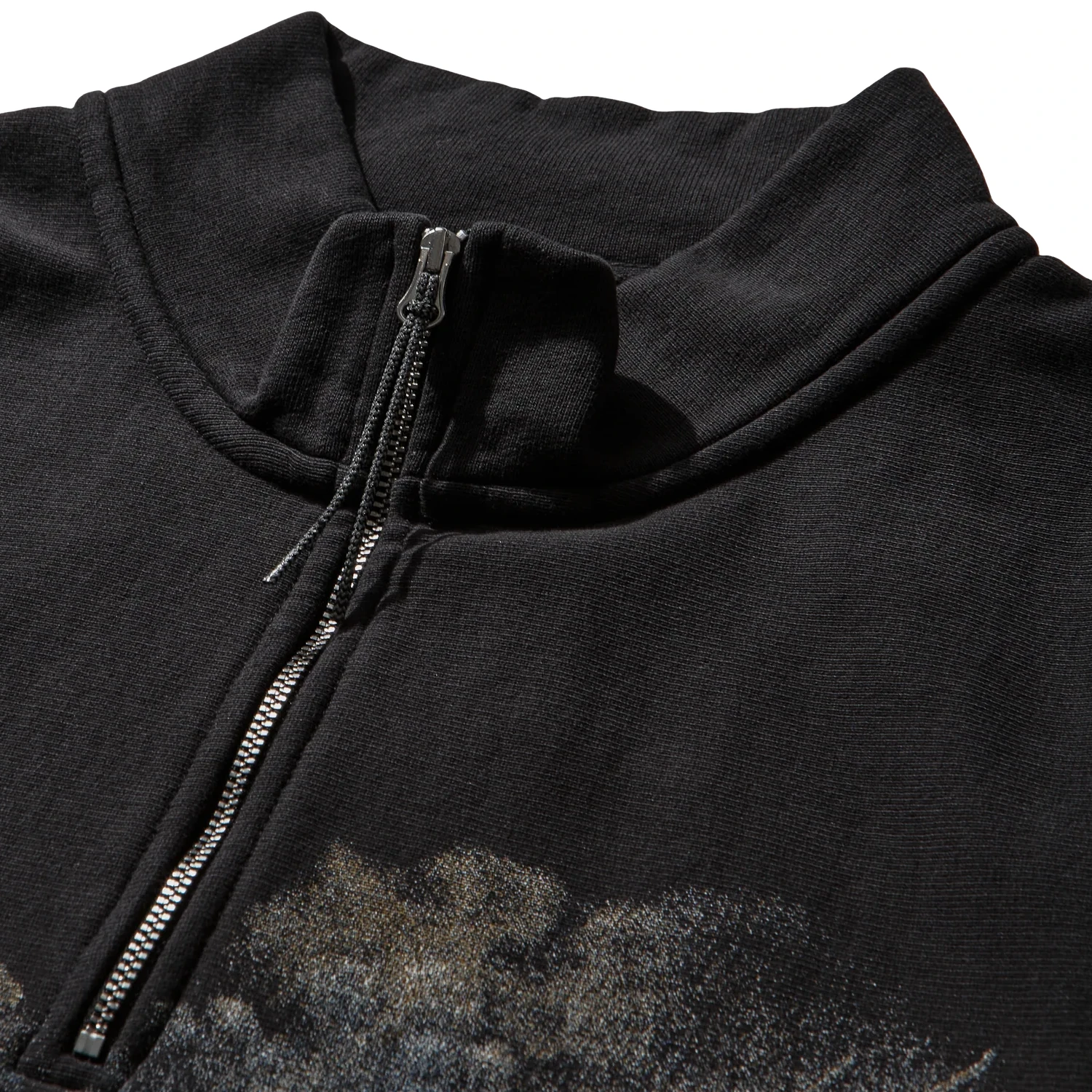 ROA Fai Half Zip Sweater Washed Black front view detail