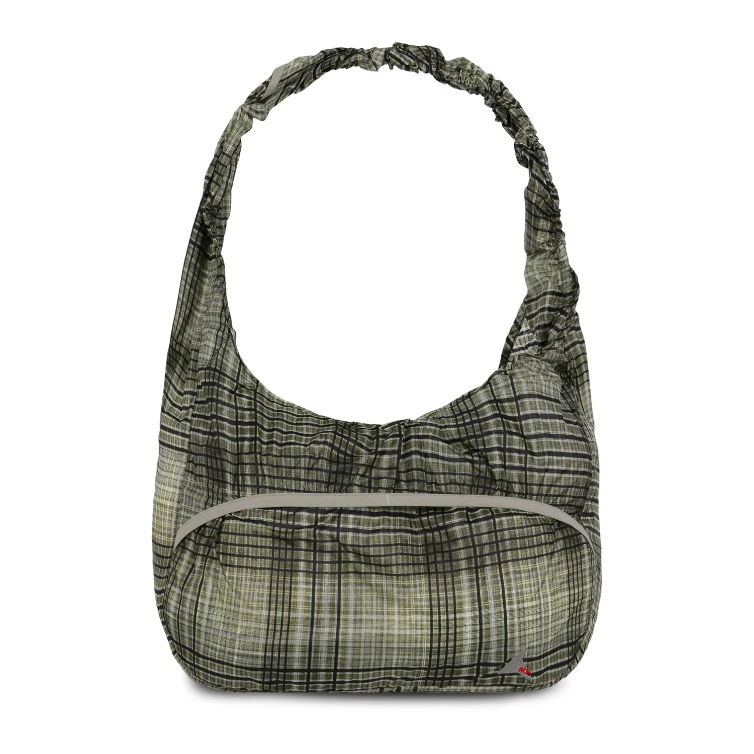 ROA Laki Packable Knot Bag Black/Green front view in a white background