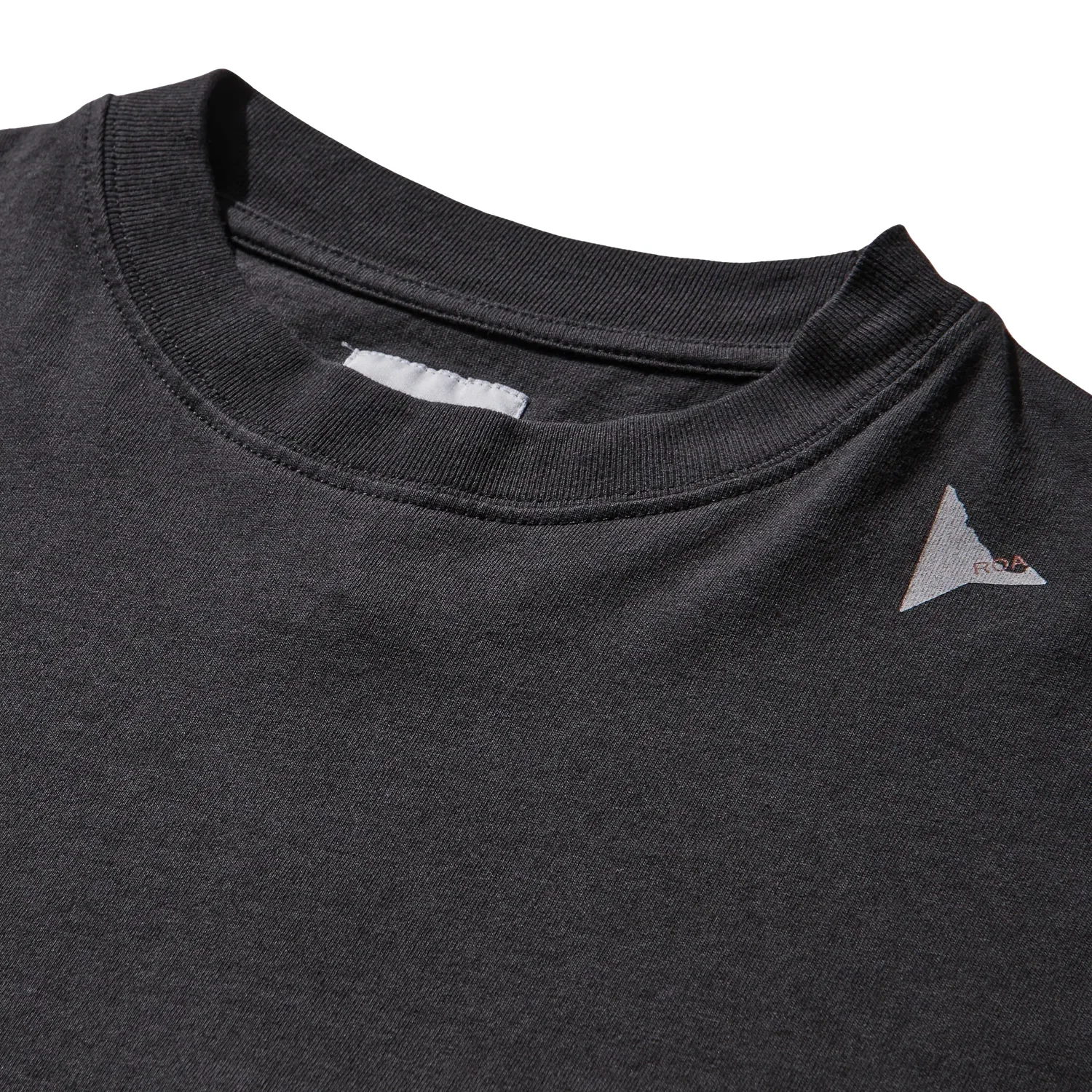 ROA Logo Long Sleeve Washed Black front view detail