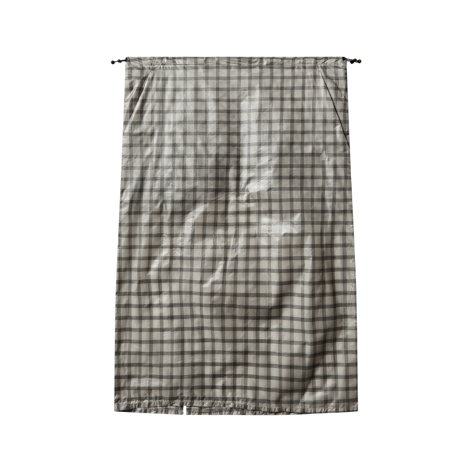 ROA Nia See Trough Printed Check Mid Skirt front view in a white background