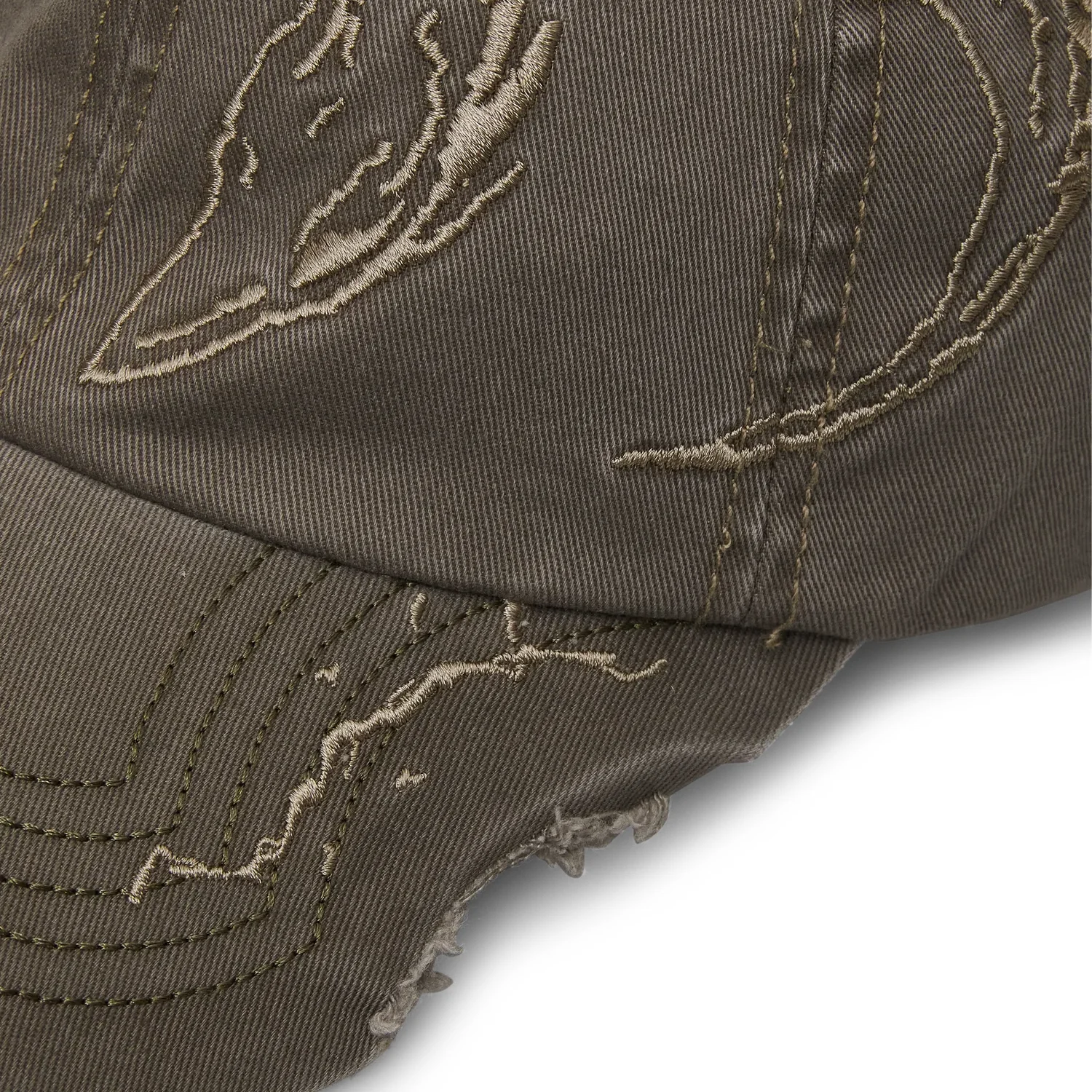 ROA Ryli Embriodered 6-Panel Cap Sage Green front view detail