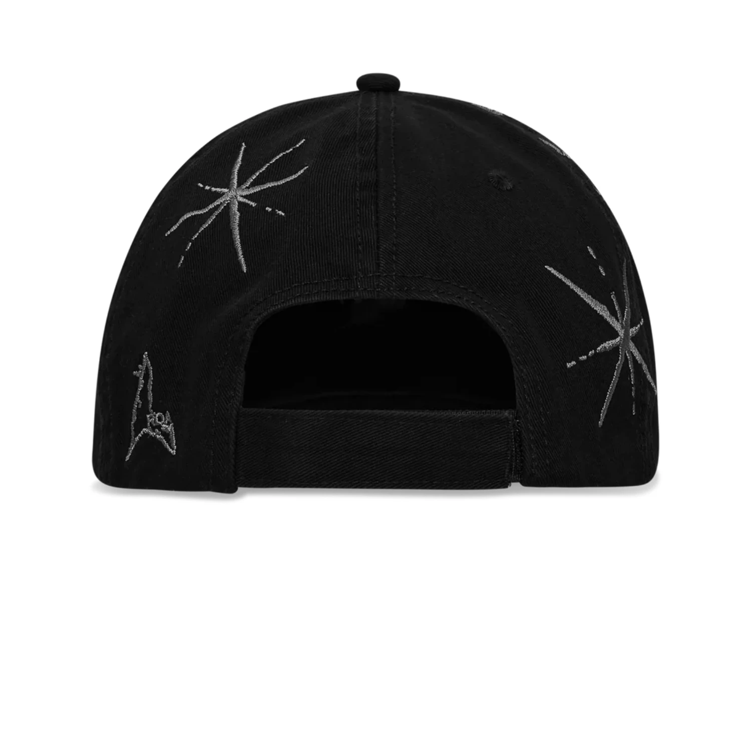 ROA Ryli Embriodered 6-Panel Cap Washed Black back view in a white background