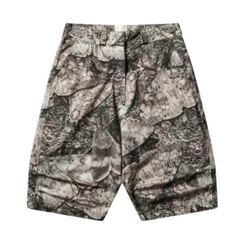 ROA Siera Moth Print 3/4 Pant Brown front view in a white background