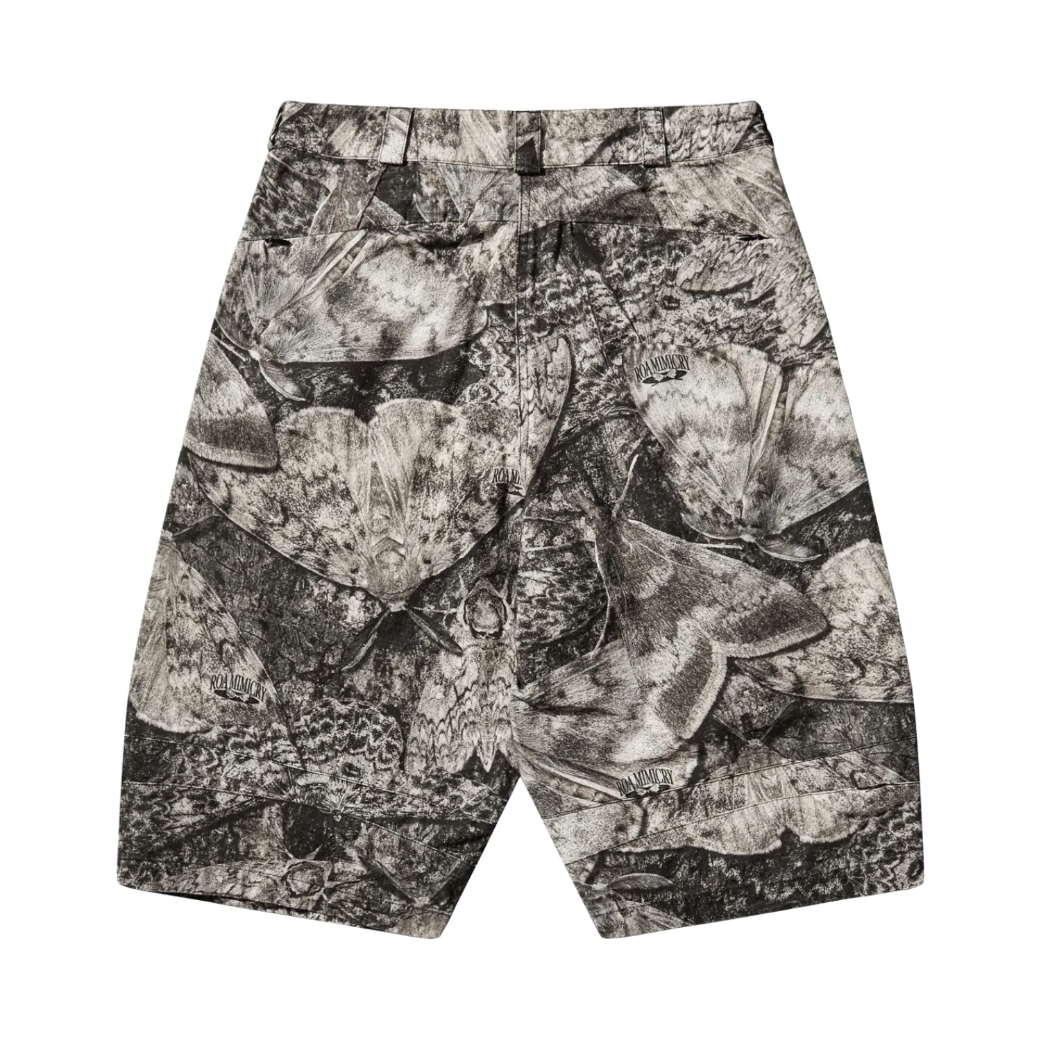 ROA Siera Moth Print 3/4 Pant Brown back view in a white background