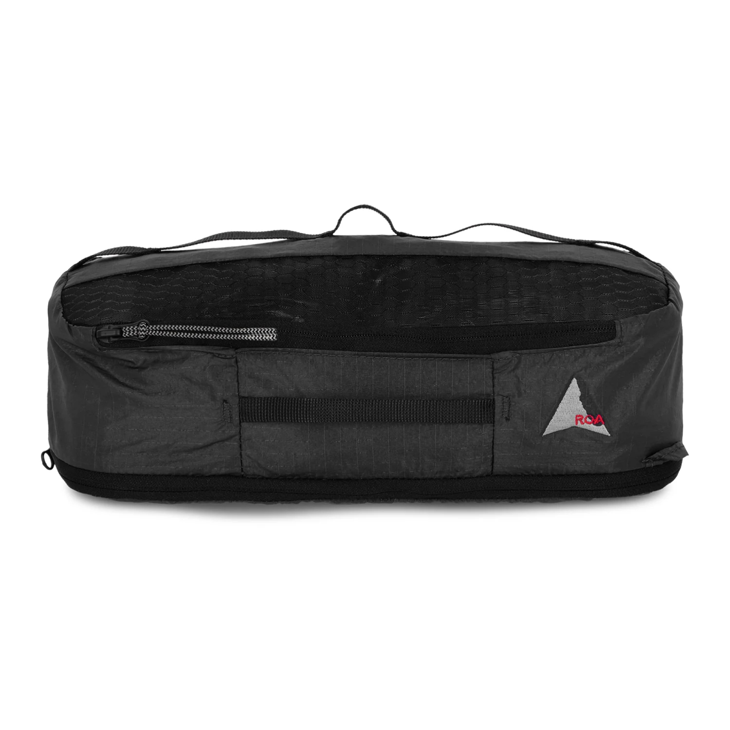 ROA Vaphi Ripstop Travel Toiletry Bag Black front view in a white background