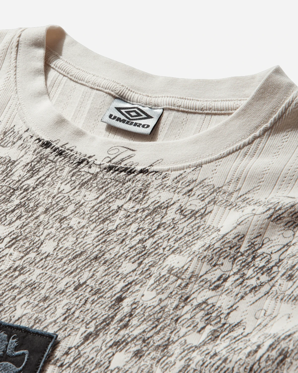 Umbro Slam Jam Biography Pointelle Baby Tee White Powder front view detail