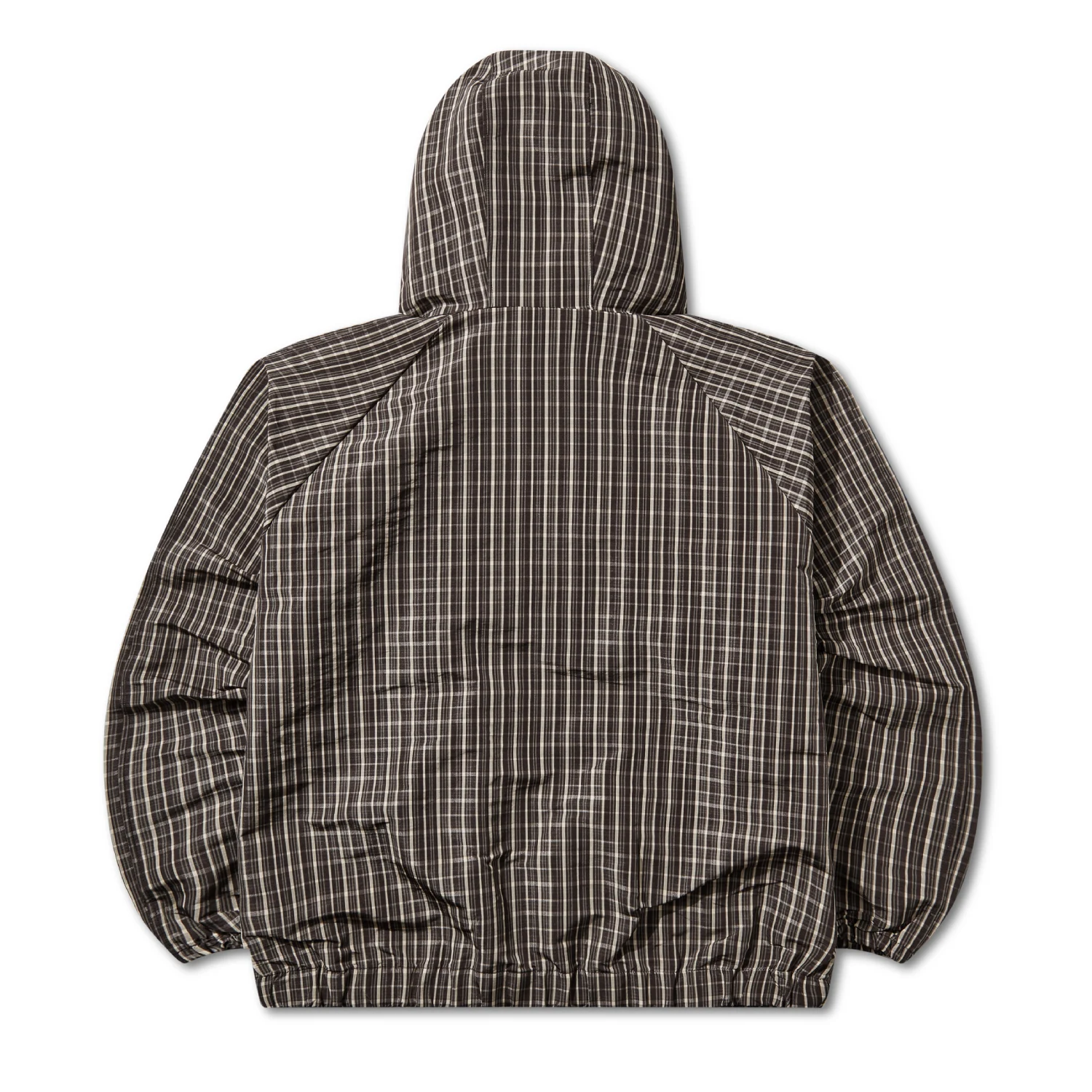 Umbro Slam Jam Check Smock Anorak Beige/Dark Brown back view in a white background