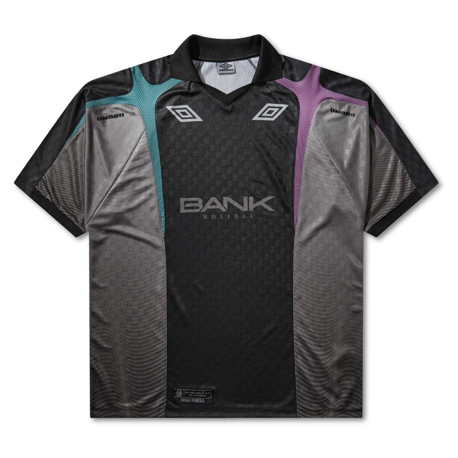 Umbro Slam Jam Classic England Polo Black front view in a white background