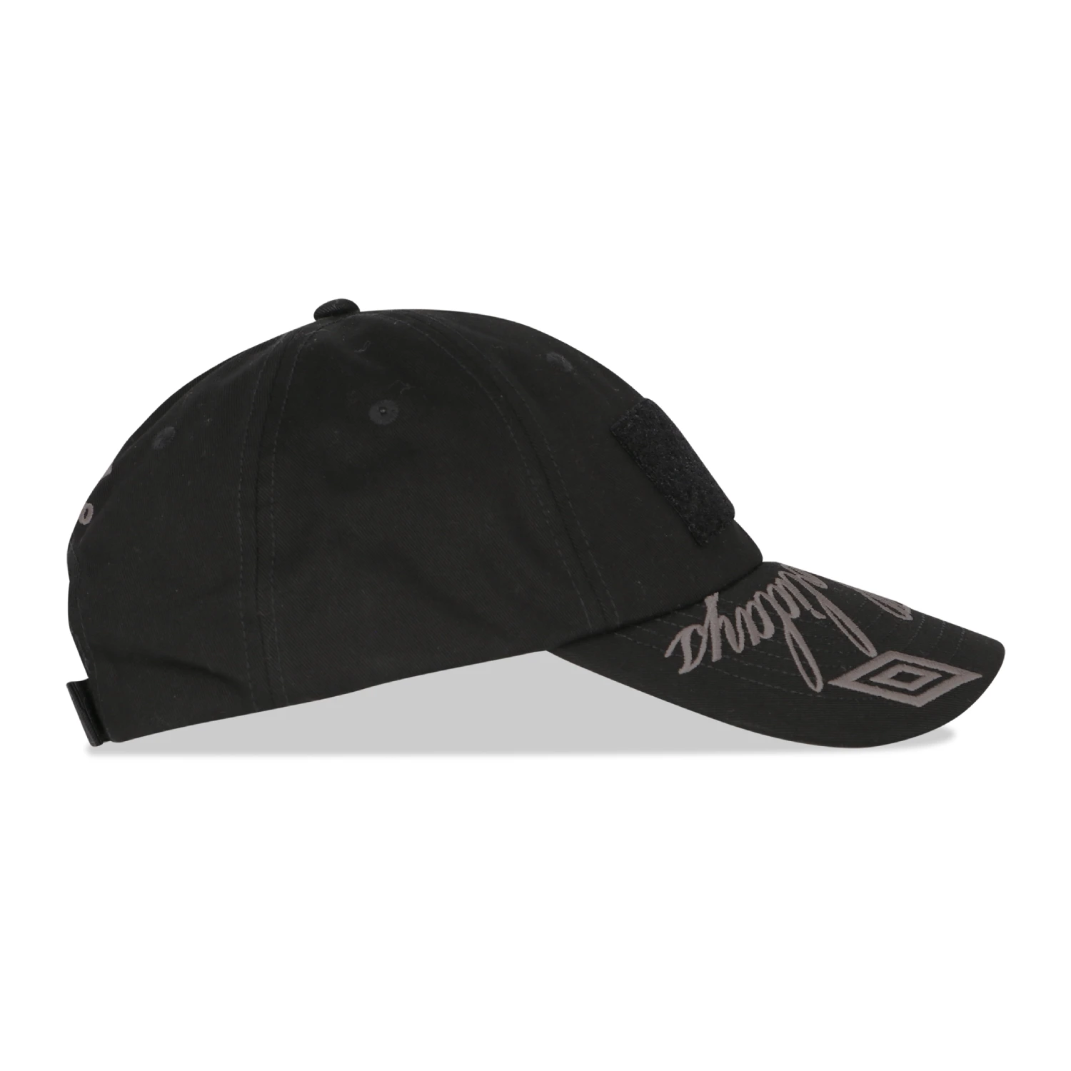 Umbro Slam Jam Hazard Cap Black side view in a white background