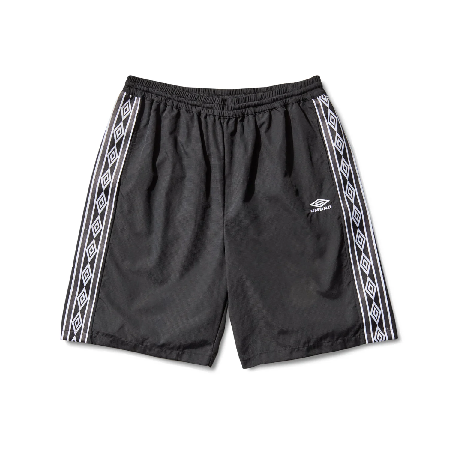 Umbro Slam Jam OG Taped Shorts Black front view in a white background