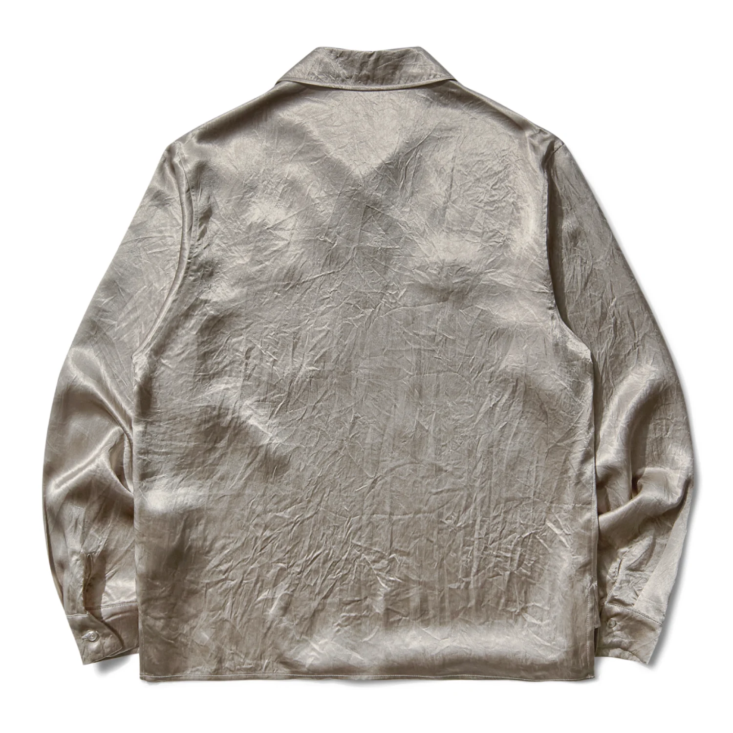 Umbro Slam Jam Satin Enfield Shirt Silver Pearl back view in white background