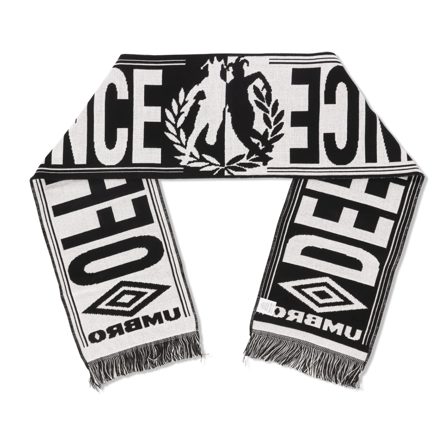 Umbro Slam Jam Security Scarf Black/White back view in a white background