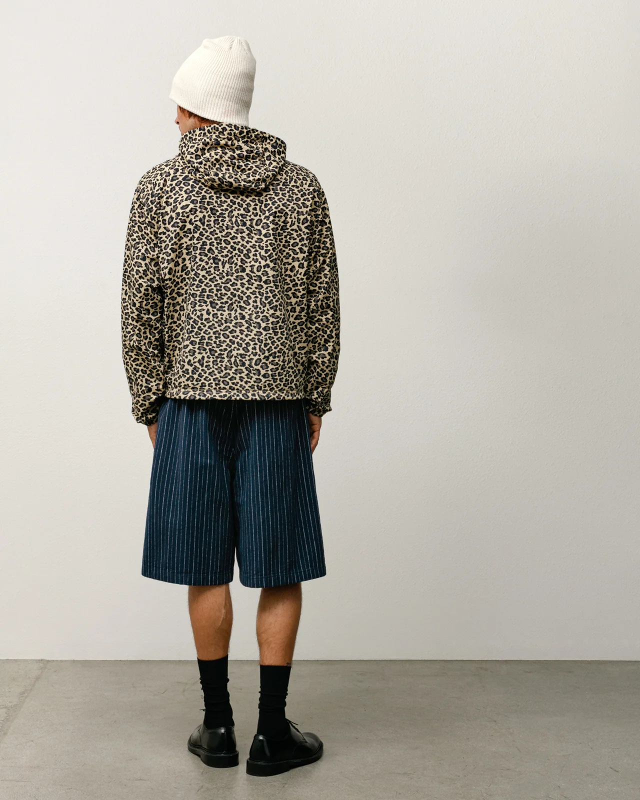 Stüssy Lightweight Hooded Jacket Cheetah on model