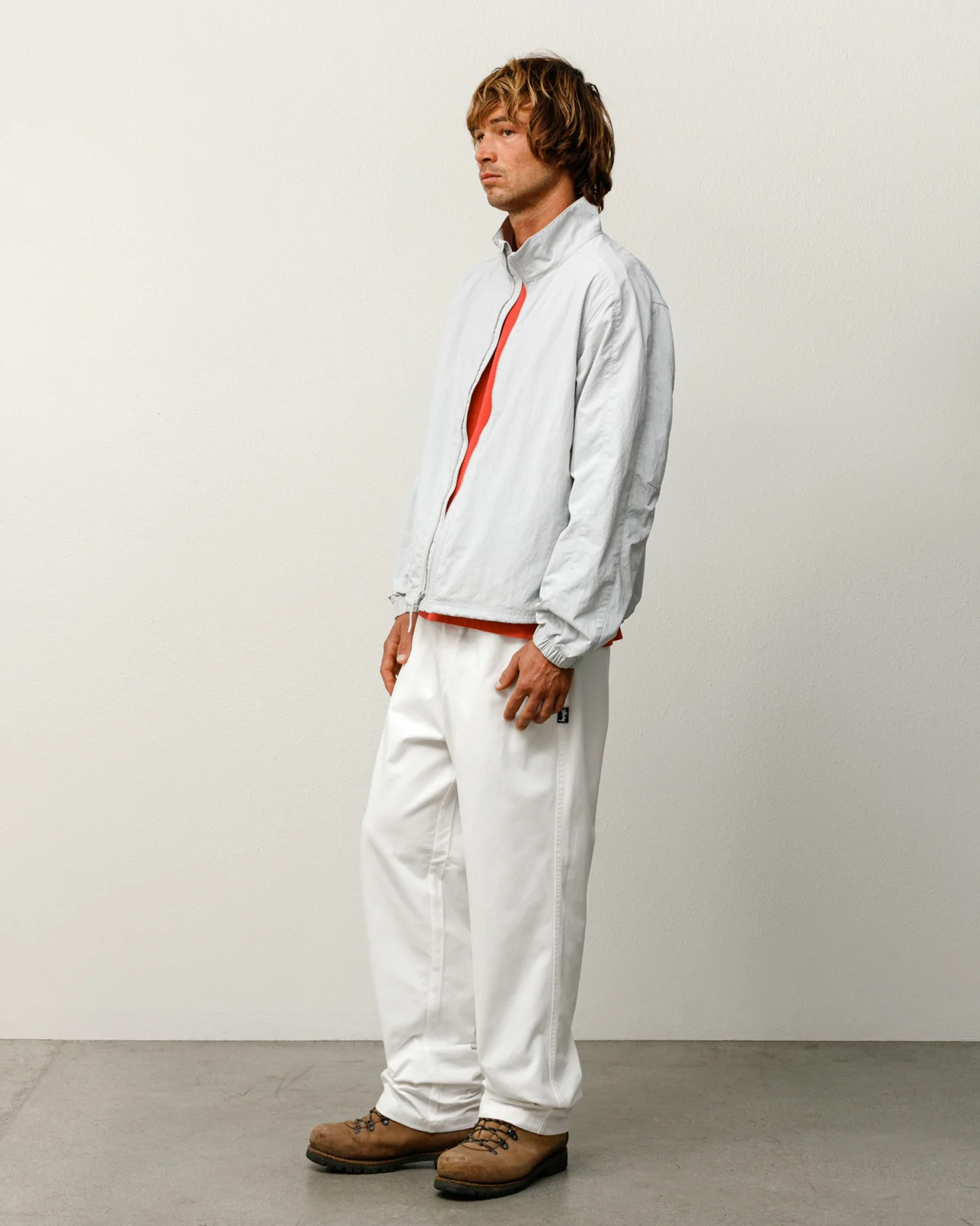 Stüssy Beach Pant Bone on model