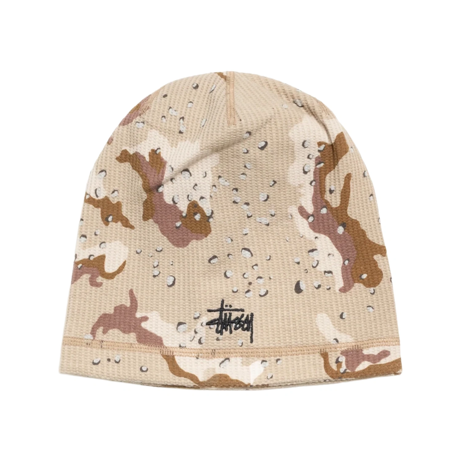 Stüssy Skullcap Waffle Desert Camo front view in a white background