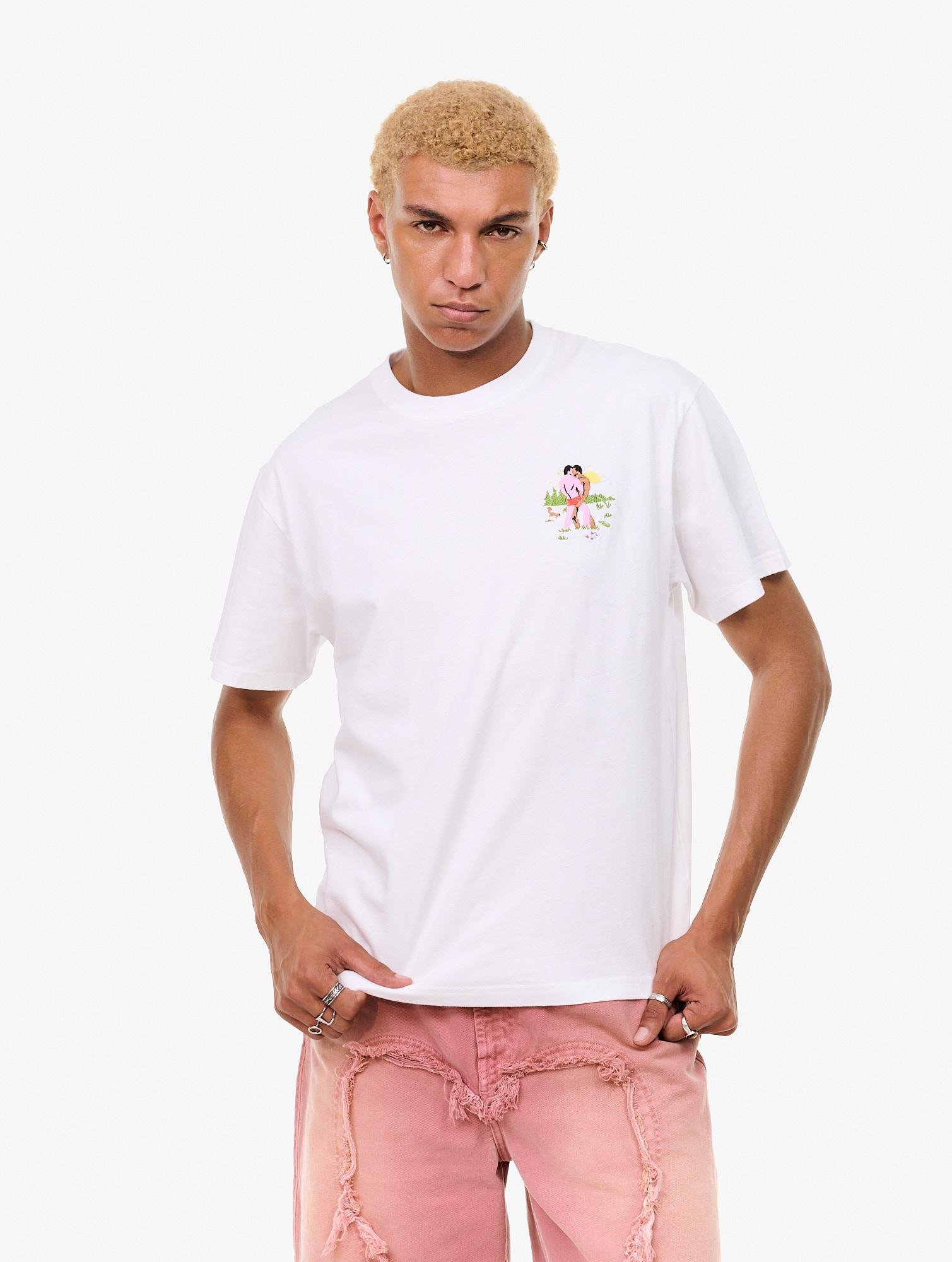 Carne Bollente Knee Deep Desire T-Shirt White front view on model