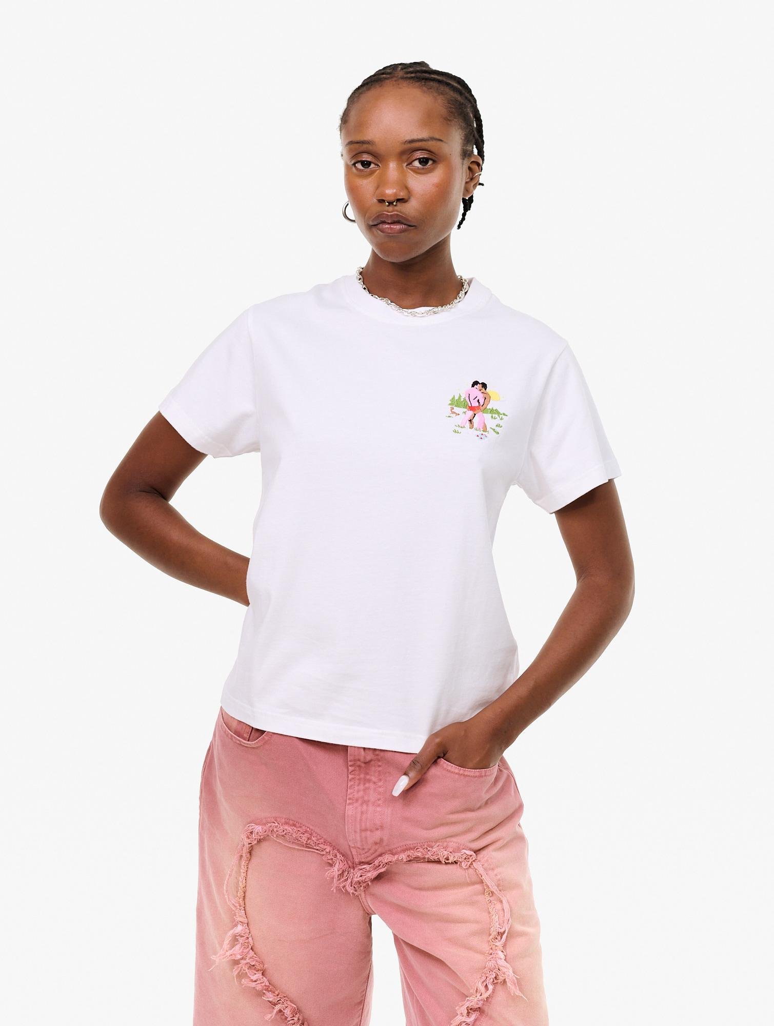 Carne Bollente Knee Deep Desire T-Shirt White front view on model