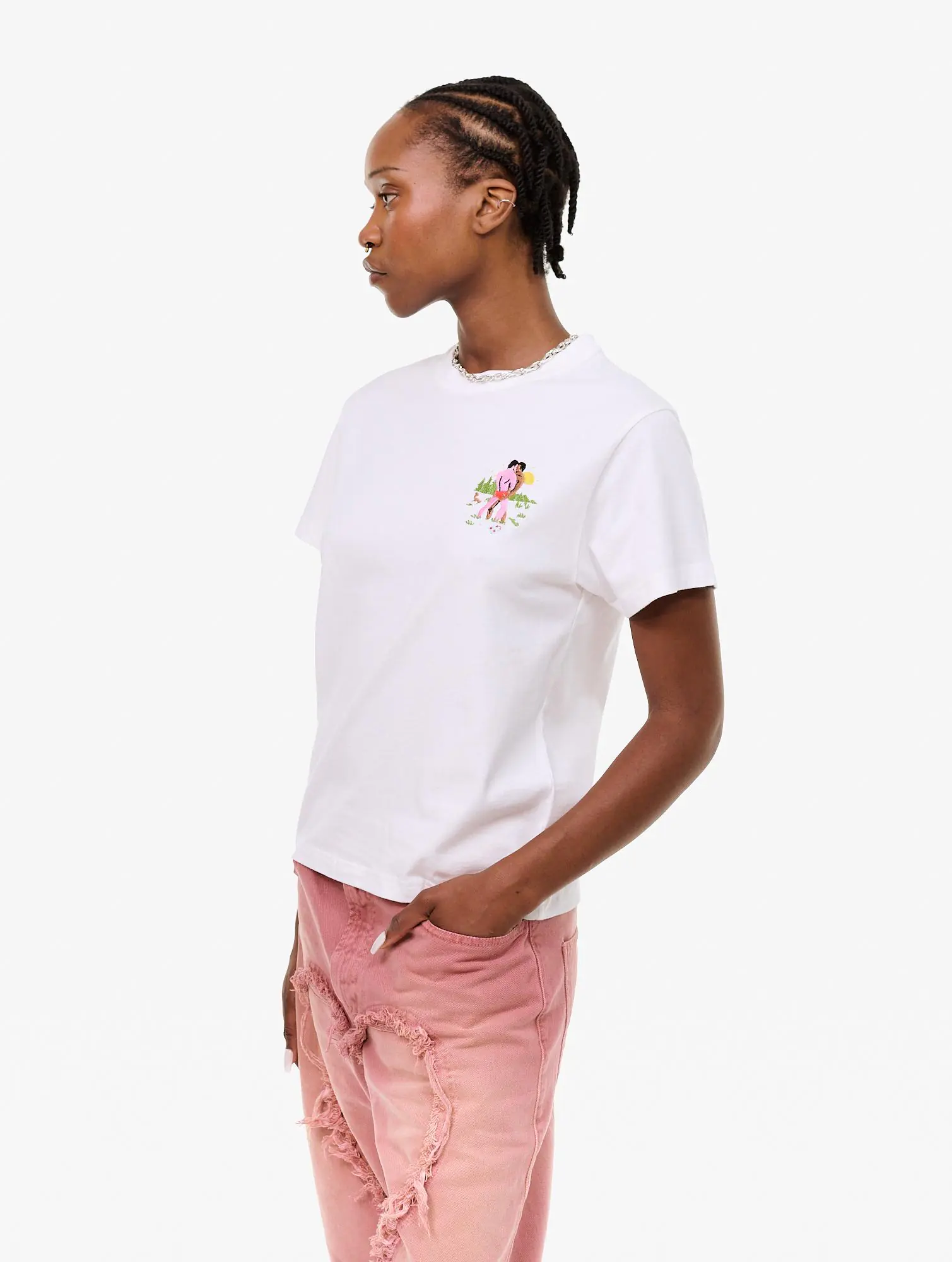 Carne Bollente Knee Deep Desire T-Shirt White front view on model