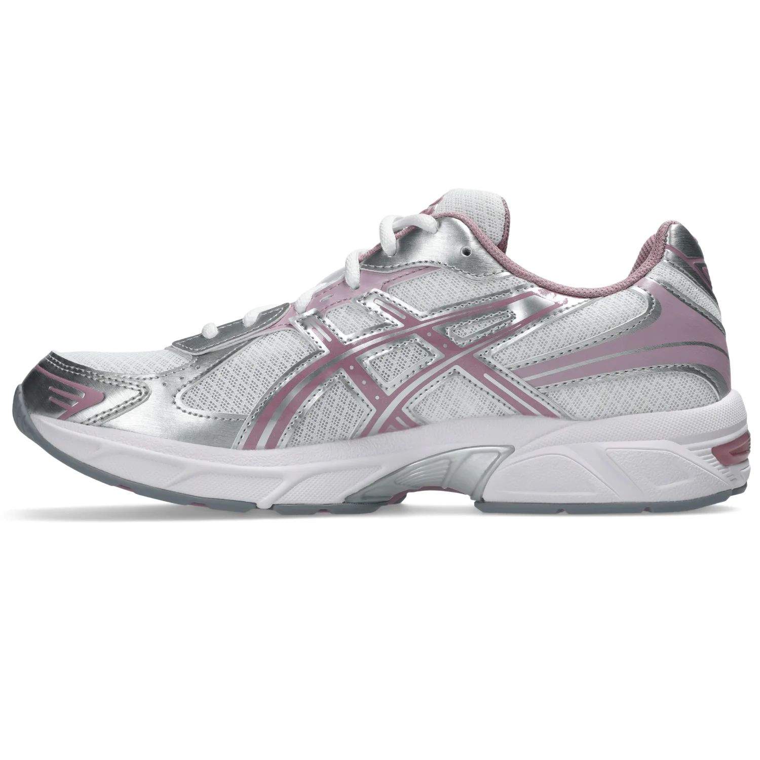 Asics Gel-1130 White/Taro Purple side view in a white background
