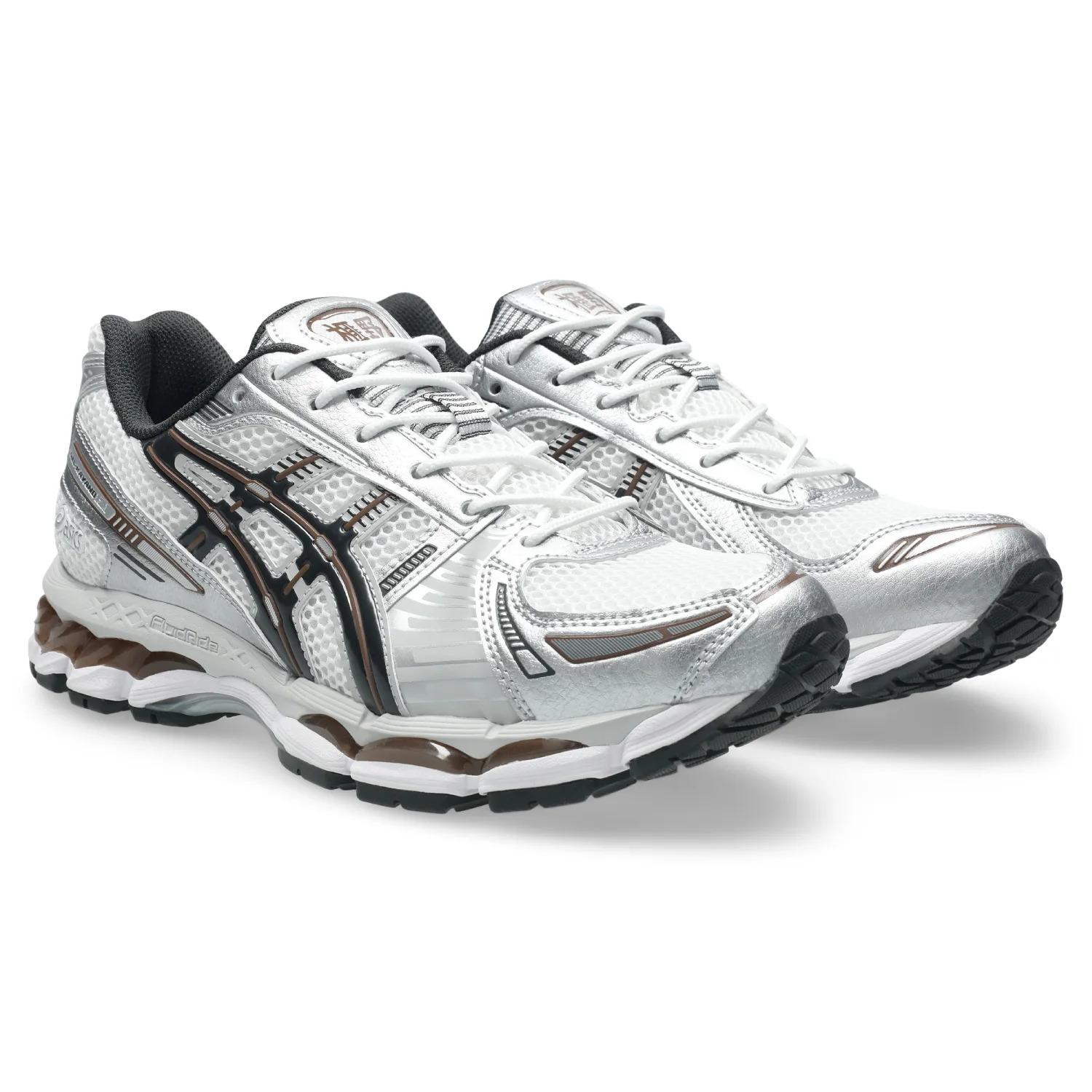 Asics Gel-Kayano 12.1 White/Graphite Grey side view in a white background