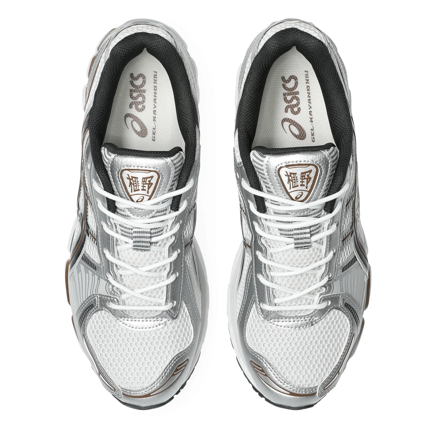 Asics Gel-Kayano 12.1 White/Graphite Grey top view in a white background