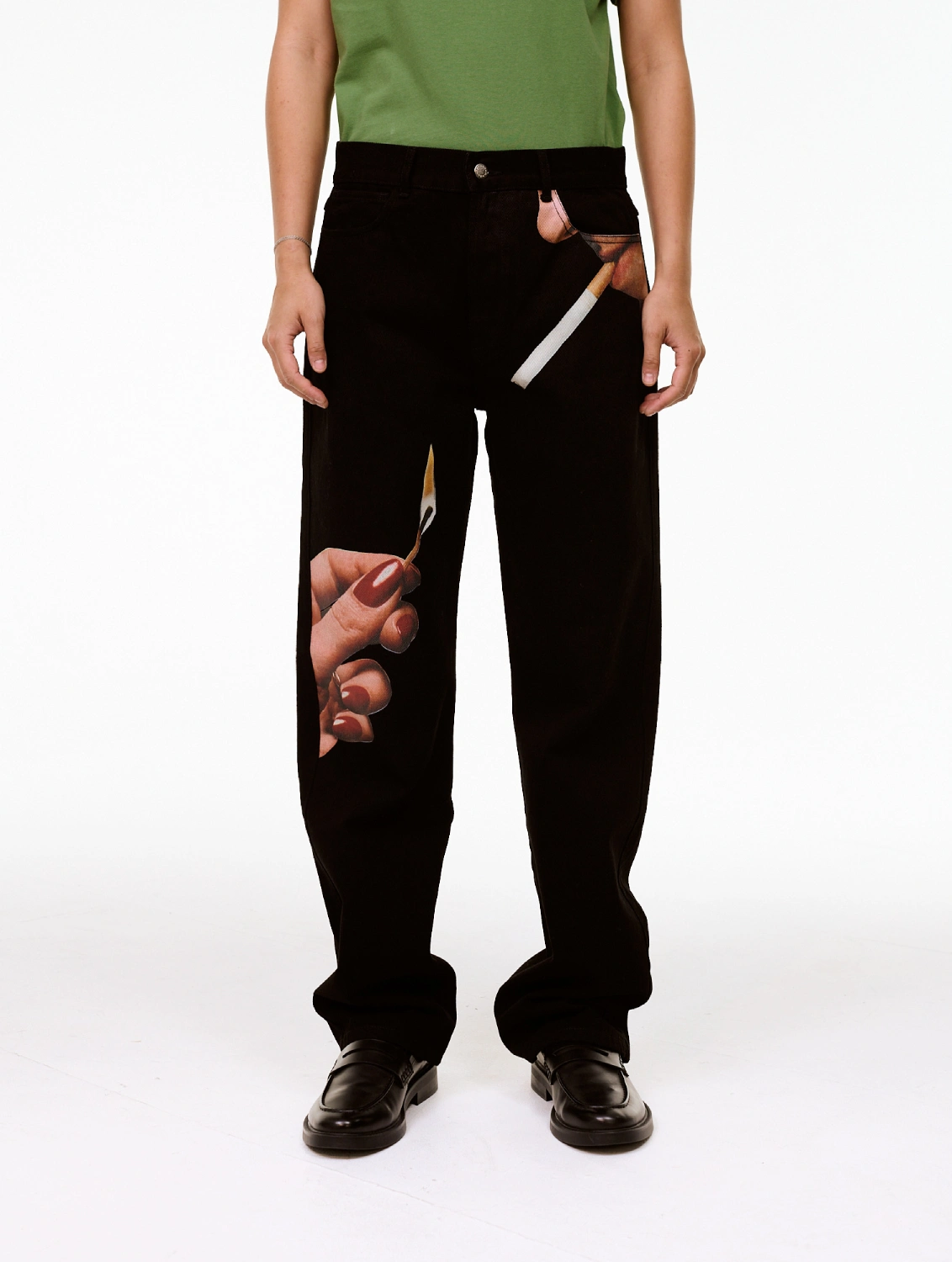 Carne Bollente Firecrotch Pants front view on model