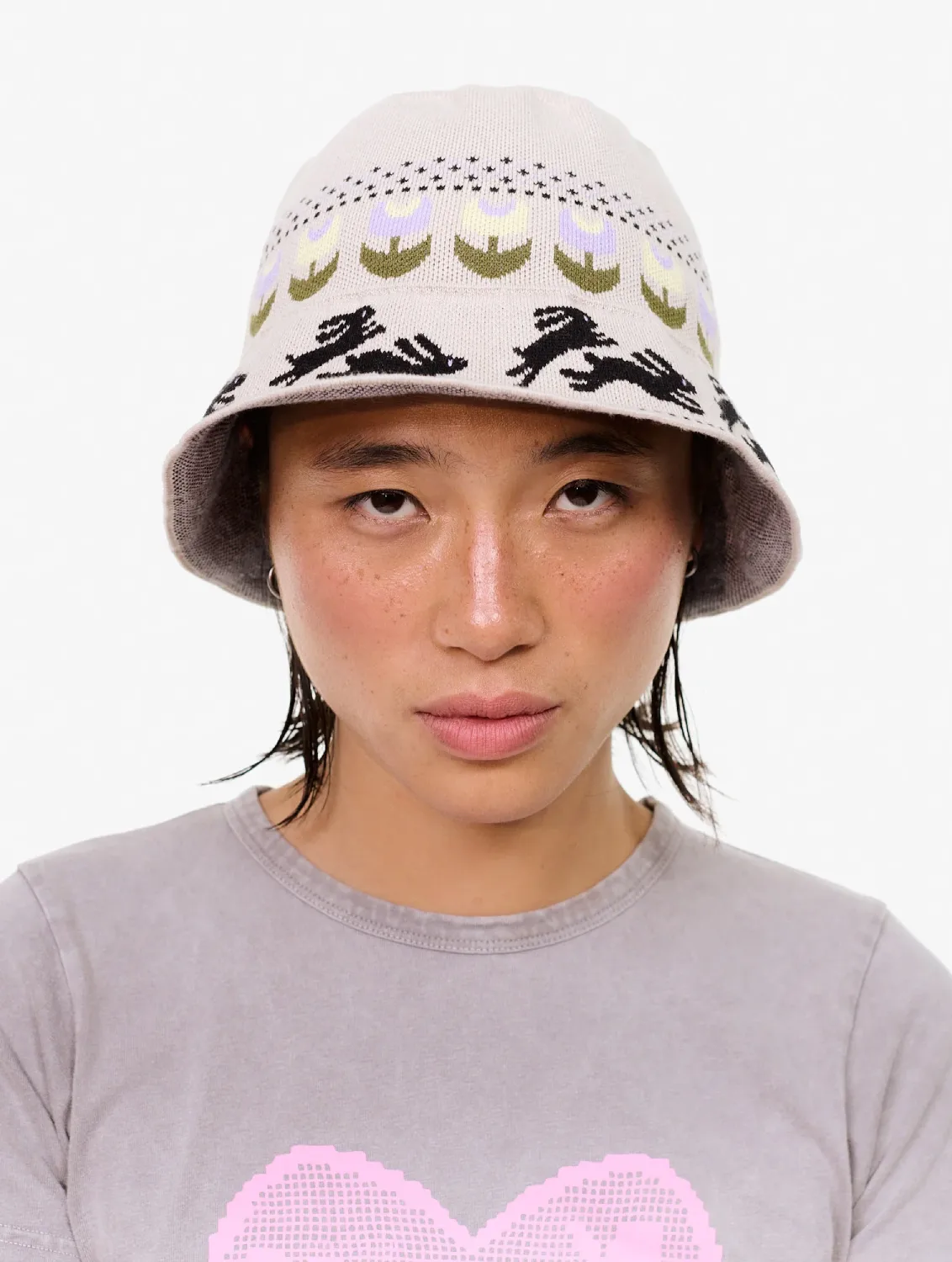 Carne Bollente Garden Games Hat Beige on model