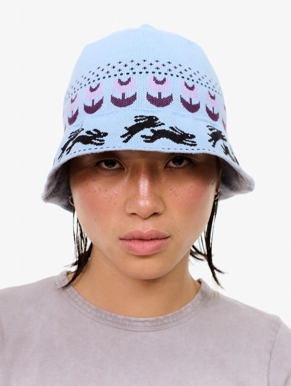 Carne Bollente Garden Games Hat Blue front view on model