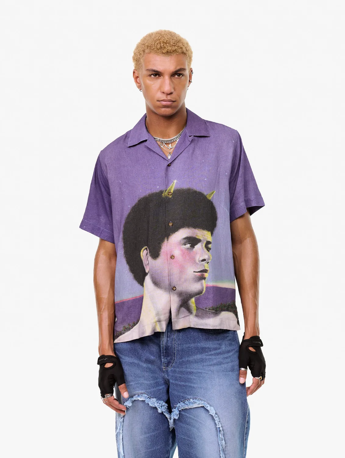 Carne Bollente Horny Haze Shirt front view on model