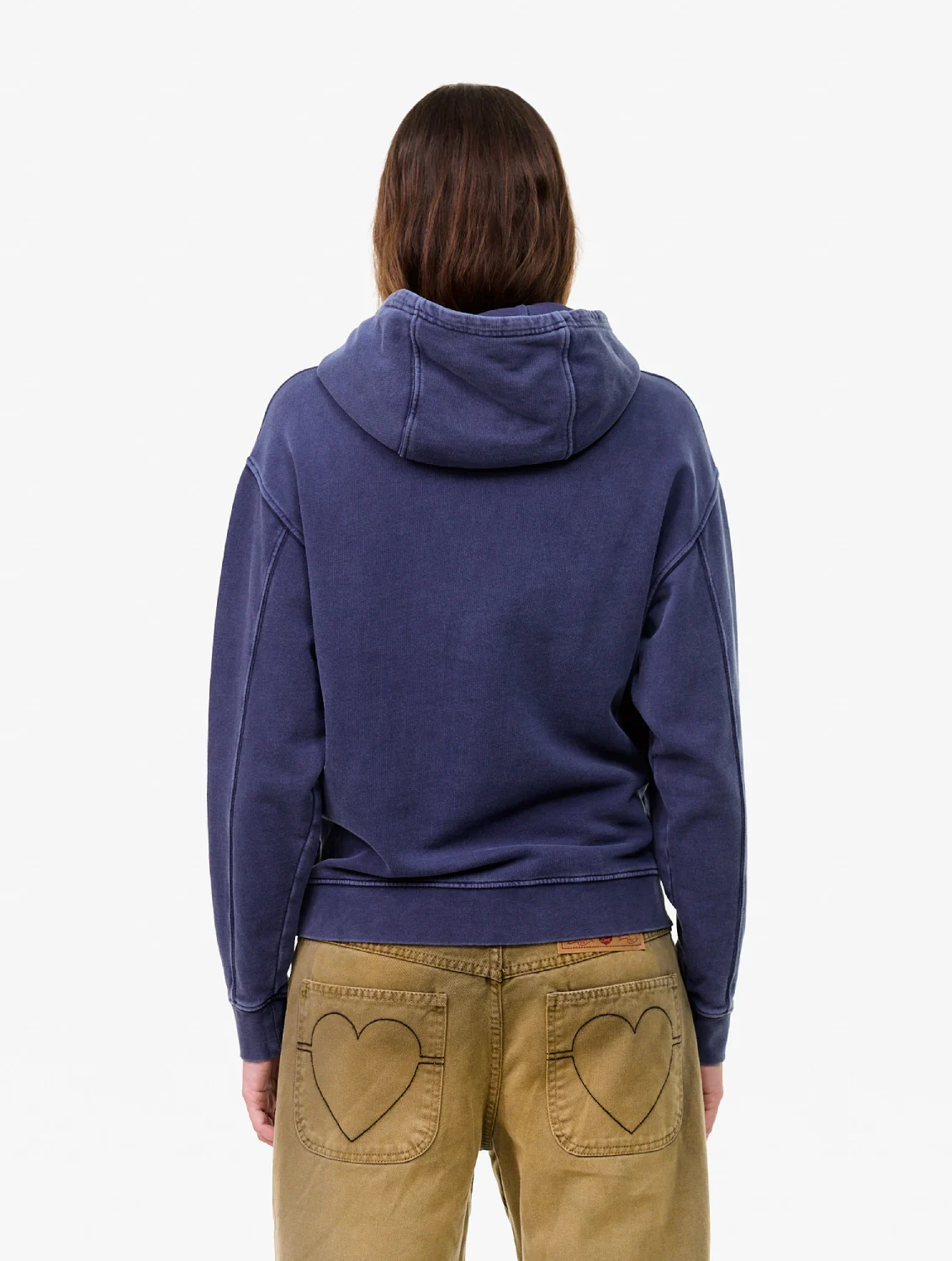 Carne Bollente Hot Slice Hoodie Navy back view on model