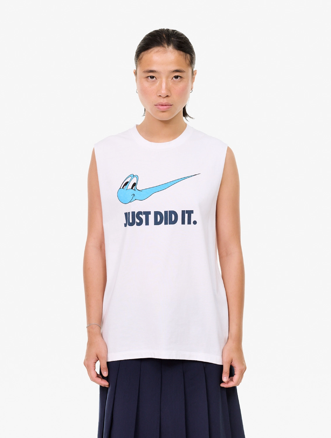 Carne Bollente Just Did It...Again Tank Top White front view on model