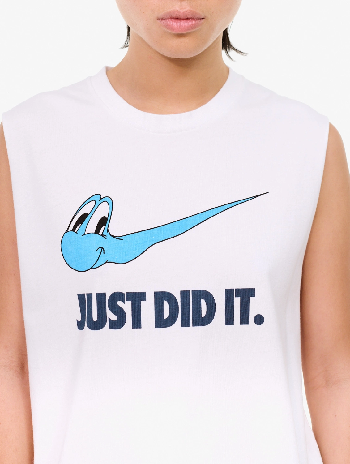 Carne Bollente Just Did It...Again Tank Top White front view on model