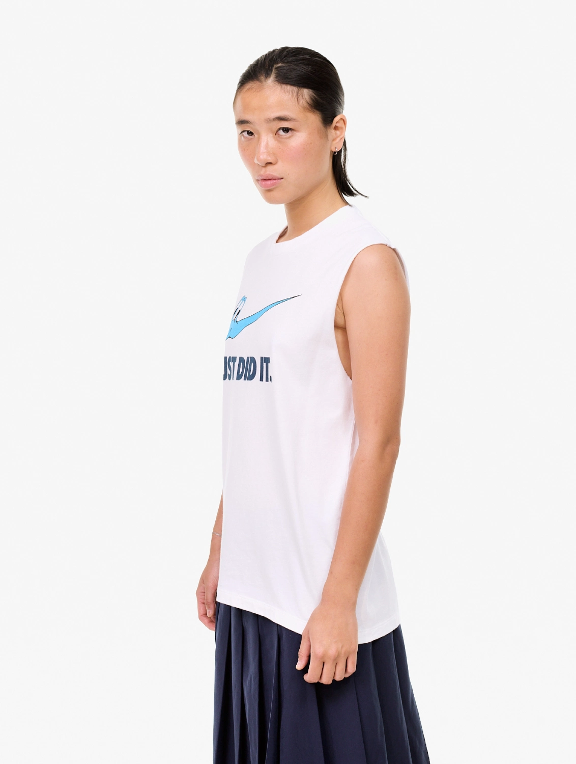 Carne Bollente Just Did It...Again Tank Top White front view on model