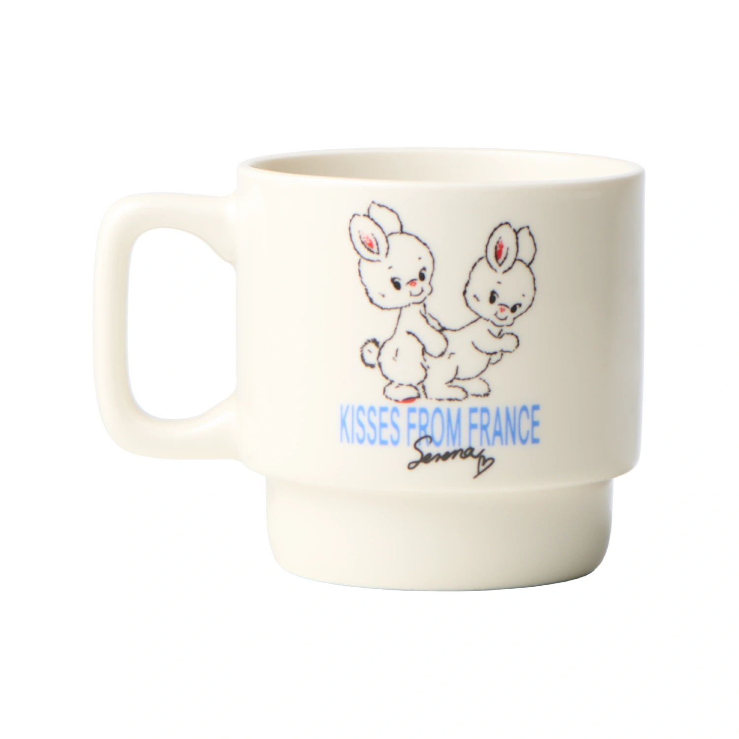 Carne Bollente Kisses From France Mug front view in a white background