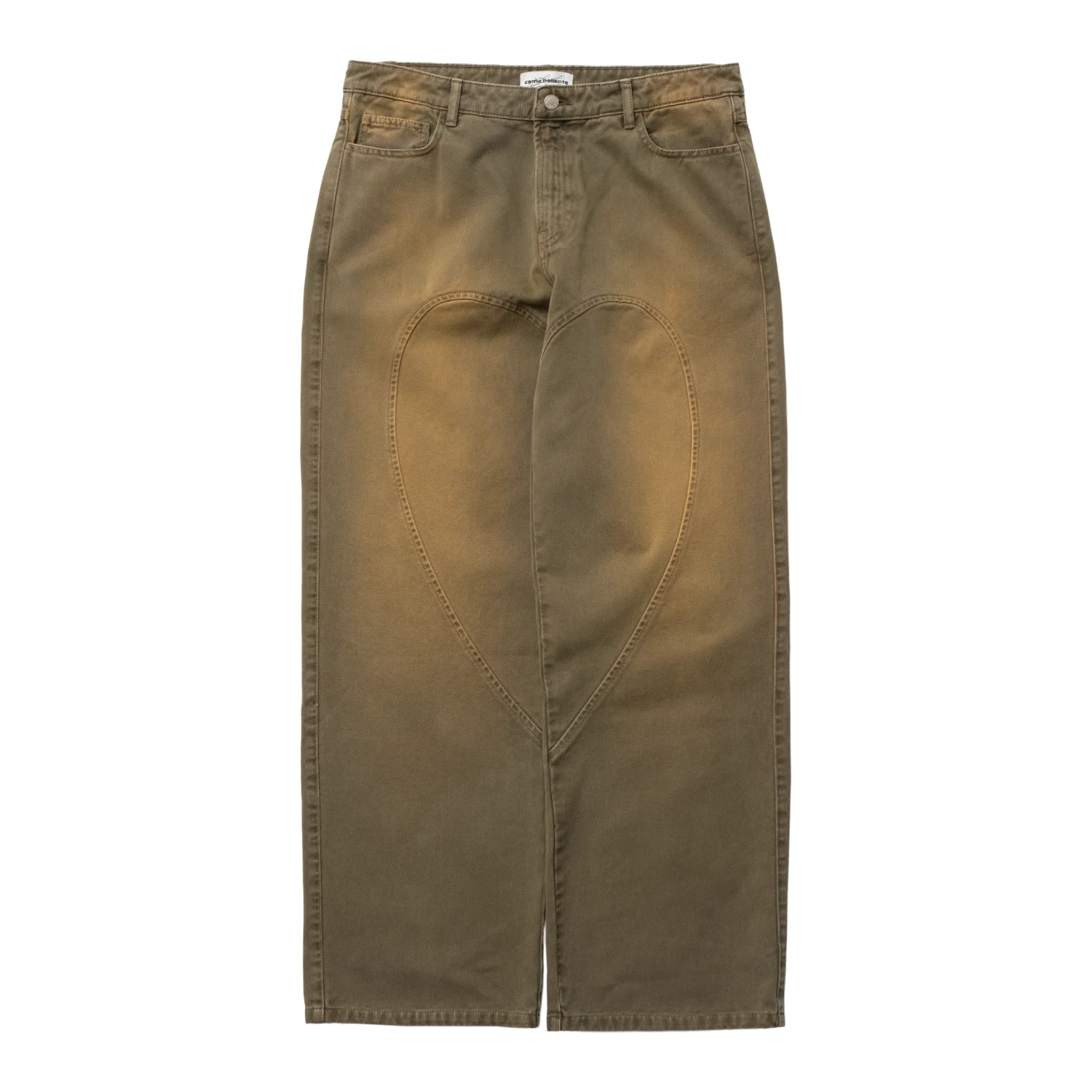 Carne Bollente Love Pants Forever Pants Off-Khaki front view in a white background