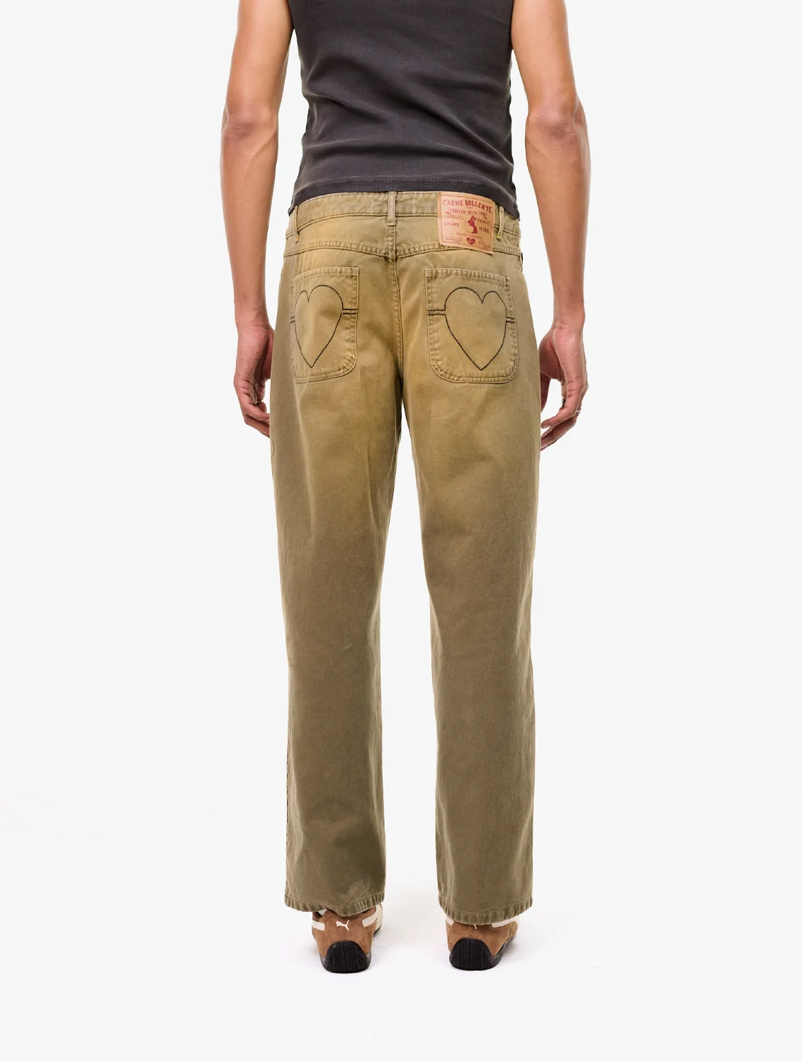 Carne Bollente Love Pants Forever Pants Off-Khaki back view on model