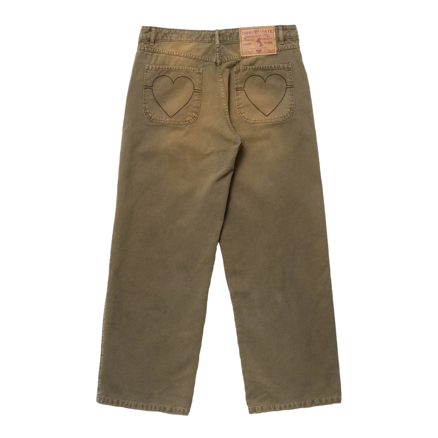 Carne Bollente Love Pants Forever Pants Off-Khaki back view in a white background