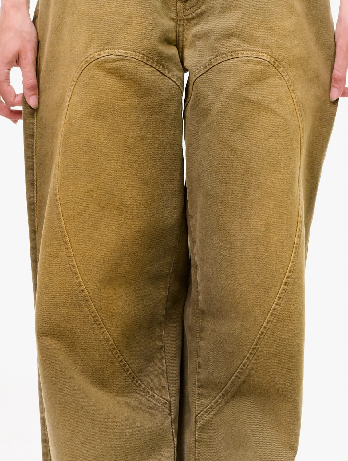 Carne Bollente Love Pants Forever Pants Off-Khaki front view on model
