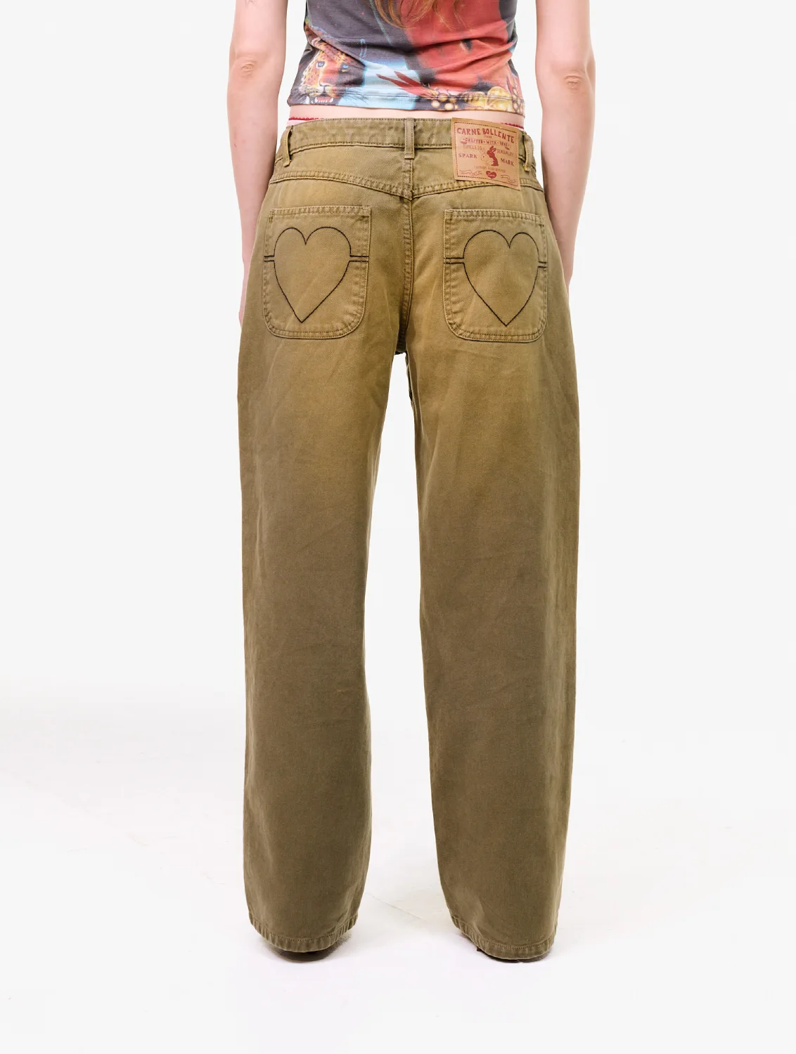 Carne Bollente Love Pants Forever Pants Off-Khaki back view on model