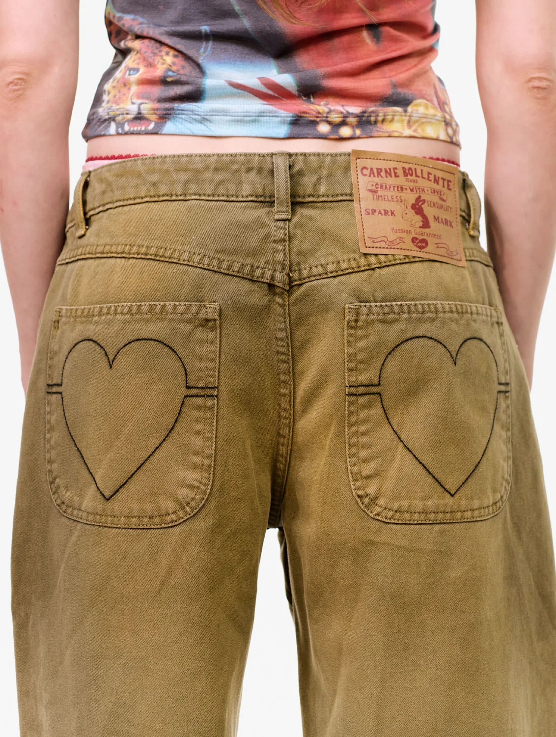 Carne Bollente Love Pants Forever Pants Off-Khaki back view on model
