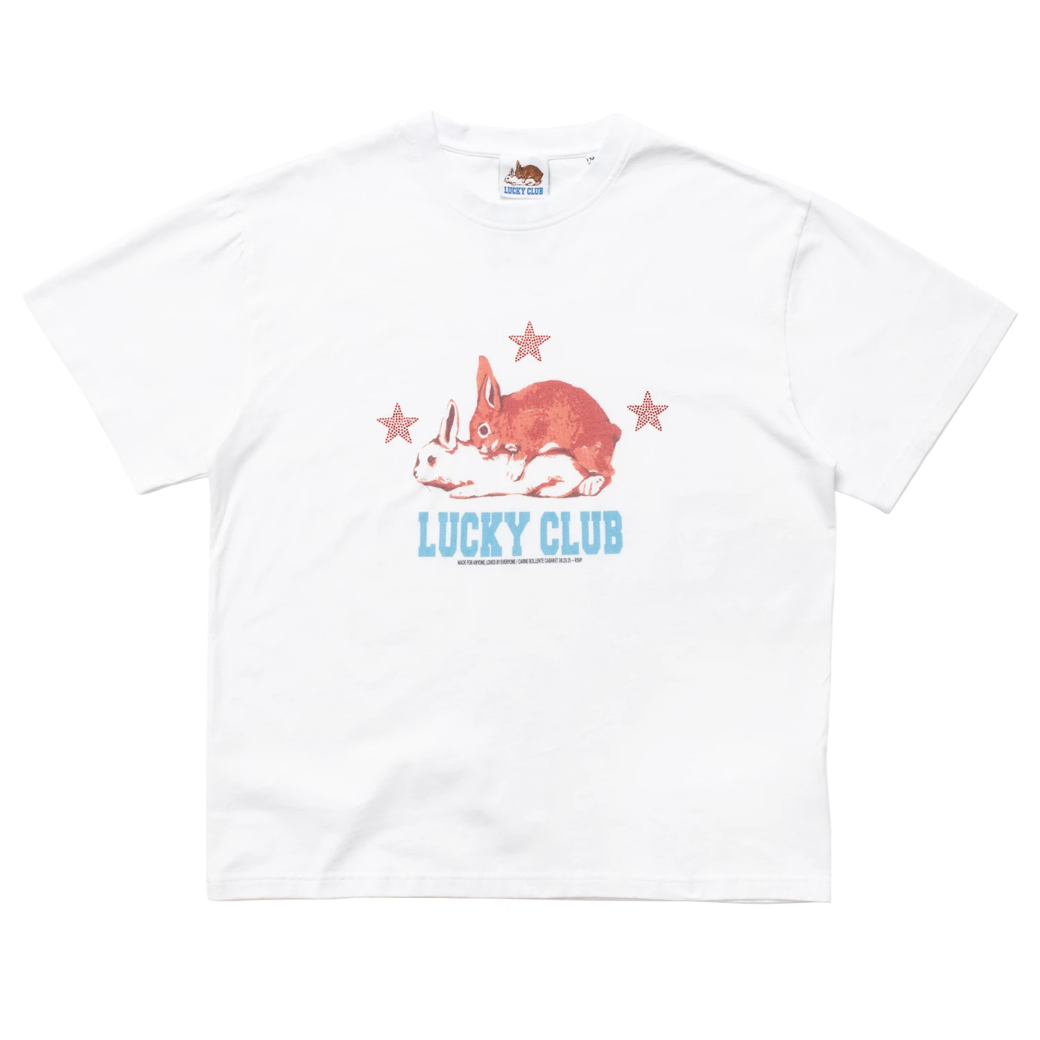 Carne Bollente Lucky Club T-Shirt White front view in a white background